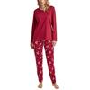 CALIDA Family & Friends - Pigiama Lungo da Donna, Rosso di Rio, 36-38