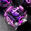 FONVGOGO Set Dadi D&D per Dungeons and Dragons Set Dadi DND Poliedrici Nucleo Liquido Dadi in Resina Occhio di Drago 7 Pezzi DND Dice Set (Viola)
