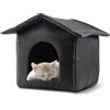 dzqad Casetta Per Gatti Da Esterno, Casa Per Gatti Da Esterno Resistente Alle Intemperie, Caldo Rifugio Invernale In Oxford Pieghevole, Per Gatti Randagi Cuccia Per Animali Domestici Da Esterno, 35×33×30 CM
