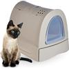 Ligo - Lettiera Gatto chiusa Lettiera per Gatti con Filtro e Paletta contenitore sabbia igienico per gatto. MODERN (GRIGIO)