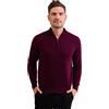 CASH-MERE.CH Pullover | Sweater | Maglione con Colletto con Cerniera da Uomo 100% Cachemire (Blu/Marina, XXL)