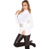 Koucla Maglia a maniche lunghe basic a collo alto, bianco, S