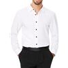 J.VER Camicia da uomo, vestibilità normale, per lavoro, in tinta unita, elasticizzata, per il tempo libero, senza pieghe, classica, per tutti i giorni, bordeaux, XXXL