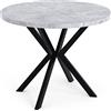 WFL GROUP Tavolo da Pranzo Rotondo Allungabile - Tavolo Loft Style con Gambe in Metallo - 100 a 180 cm - Tavolo Quadrato Stile Industriale per Il Soggiorno - Salvaspazio - Grigio - 100 cm
