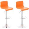 CLP 2 Sgabelli Alti Hover in Polipropilene I Set 2 Sgabelli Bar Design Regolabile 59-80 CM I Sedie Sgabello Girevole, Colore:Arancione