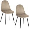 VIRSUS 2 Sedie da Cucina in VELLUTO 2071, misura 44x51x88 cm, Sedia Poltrona ergonomica, Telaio e Gambe Resistenti in Metallo, gommini anti graffio, per Camera, Ufficio, Sala Pranzo (Beige)