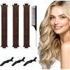 Funklu Boccoli Capelli Senza Calore, 7pcs Heatless Curler, Arricciatori per la notte, Bigodino Lungo per Boccoli,Bigodini Grandi,Bigodini Morbidi per Dormire,Tubo Capelli Mossi con Ganci e Clip（Marrone）