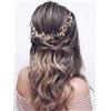 Bufenia Pettine per capelli da sposa a foglia Fascia per capelli da sposa con strass per donne e ragazze (Oro)