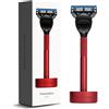 Bolin Webb Rasoio e supporto in rosso, dotato di lama Gillette Fusion5, rasoio di lusso per uomo.