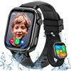 TotsyFun 4G Smartwatch Bambini, IP68 Impermeabile Smartwatch con GPS, SOS, Telefono, HD Videochiamata, Chat Vocale, Modalità Lezione, Sveglia, Sonno, Orologio Bambini per Ragazze e Ragazzi, Nero