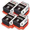 HenceBuy 202 XL Nero Cartucce d'inchiostro Compatibile per Epson 202XL Multipack per Epson Expression Premium XP-6100 XP-6105 XP-6000 XP-6005 XP6100 XP6105 XP6000 Stampante (4 Nero)