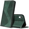 ZONNAVI Cover per iPhone XR, Flip Custodia Pelle PU con [Slot Cart] [Supporto Stand] [Magnetica], Cover a Libro Portafoglio per iPhone XR (Verde)