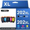 Halloya 202XL Cartucce per Epson 202 XL Multipack Compatibile con Epson Expression Premium XP-6000 XP-6005 XP-6100 XP-6105 XP6000 XP6005 XP6100 XP6105 (confezione da 5)