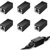 Dewfigs ㅤ 6 Pezzi Accoppiatore RJ45 Femmina Femmina, Accoppiatore Cavo Ethernet, Connettore Adatto per Estendere Cavi Ethernet Cat7/Cat6/Cat5e/Cat5, Velocità a 10 Gbps, Schermato Contro Interferenze Elettriche
