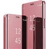 2Buyshop Cover per Samsung Galaxy S20 FE Custodia Pelle Flip a Libro Specchio con Funzione Kickstand Clear View Originale Custodia Galaxy S20 FE Cover 360 Gradi Antiurto Protettiva Samsung S20 FE Case