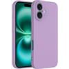 Captor Cover iPhone 16 Custodia Colorata in Silicone Liquido, Antiurto, Flessibile, Bordo Rialzato per Schermo e Protezione Fotocamera, Morbida Con Microfibra Interna per iPhone 16 Cover (Viola Lilla)
