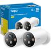 Tapo C425 Telecamera WiFi Esterno Senza Fili 2K 4MP con Base Magnetica, Batteria 300Dì, Allarme su Rilevamento Movimento, IP66, Audio Bidirezionale, Visione Notturna a Colori, Nessun Hub Richiesto 2pz