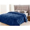 IlGruppone Trapunta Elegante Matrimoniale In Velluto Piumone Invernale Effetto Piuma 600 Gr/Mq Piumino Caldo Due Piazze Inverno Coperta Duck Friendly Prodotto Italiano - Blue Navy