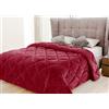 IlGruppone Trapunta Elegante Matrimoniale In Velluto Piumone Invernale Effetto Piuma 600 Gr/Mq Piumino Caldo Due Piazze Inverno Coperta Duck Friendly Prodotto Italiano - Bordeaux