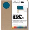 schlafgut Easy Jersey Elastane lenzuolo con angoli da 90x190 a 100x220, in morbidissimo cotone con il 5% di elastan, gomma FlexFit originale, certificato ÖKO TEX, Petrol Deep
