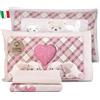 HomeLife Completo Lenzuola Matrimoniali Cotone Fantasia Made in Italy | Set Lenzuola Matrimoniale Cotone: Lenzuolo Matrimoniale Sopra, Lenzuolo Sotto Con Angoli, Due Federe Cuscini | Peluche Rosa