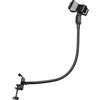 PATIKIL Supporto Microfono Tavolo Nero, 18,5 Asta Flessibile Collo d'Oca, 3/8 a 5/8 Adattatore, Clip per Microfono