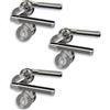Alpertec Set di 3 raccordi per porta, cromato/acciaio inox satinato, per 3 ante con foro per barba, rosetta a vite Ø 52 mm, maniglia per porta, maniglia della porta