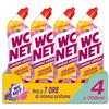 Wc Net - Limited Edition Pink Joy, Detergente Liquido per Sanitari, Essenza Peonia e Muschio Bianco, Prevenzione Calcare e Igienizzante per WC, 700 ml x 4 Confezioni