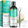 CCKULOOB Oil Pulling Collutorio Con Raschietto Per La Lingua Naturale All'Olio Di Cocco& Olio di Menta Piperita, olio di collutorio per schiarire i denti, respiro fresco e La Salute di Denti, 237ML