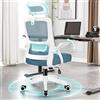 ALFORDSON Sedia da Ufficio, Poltrone con Poggiatesta, Sedia da Scrivania per Computer con Supporto Lombare, Sedia Girevole per Home Office, Blu