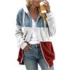 Generic Pullover con cappuccio da donna con cuciture Felpe calde in lana artificiale Outwear a maniche lunghe felpe calde giacca invernale leggera da donna, #E-vino, S