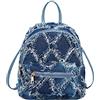 Anopo Donna Piccolo Denim Borsa a Secchiello Tintura a Cravatta Trapuntato Angosciato Borsa a Tracolla Crossbody Jeans Borsa a Mano Marsupio in Vita Zaino