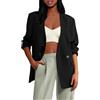 Generico Giacca da Donna Oversize Curvy Cerimonia Giacche da Abito e Blazer da Donna Invernale Corta Cardigan Slim Fit Giacca Invernale Donna Maniche Lunghe Tinta Unita Cappotto