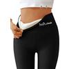 MUGUOY Casual Warm Winter Solid Pants,Soft Clouds Fleece Leggings for Women Winter,High Waisted Stretchy Thick Cashmere Slim Cozy Yoga Thermal Pants. (M, Nero)
