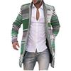 Faonkeew Cardigan da uomo a maglia grossa, cardigan a maglia fine, cappotto spesso, cardigan lungo, con collo a risvolto, casual, oversize, per il tempo libero, verde, XL