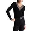 Liu Jo Jeans Liu Jo Maglione Donna, Modello ECS Maglia Chiusa M/L con Scollatura a V, in Misto Viscosa, Colore Nero Nero Nero