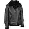 A1 FASHION GOODS Giacca in pelle volante da uomo in vera pelle di pecora B3 bomber aviatore nero shearling cappotto Colter, Nero , M