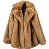 ZhuiKun Donna Cappotto in Pelliccia Sintetica Elegante Giacca Maniche Lungo Giubbotto Invernale Parka Pelliccia Ecologica - Marrone, M