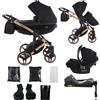 Junama Passeggino TRIO Diamond S 2in1 3in1 4in1 (03 - nero e rame, 4in1 con base ISOFIX)