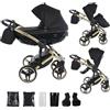 Junama Passeggino TRIO Diamond S 2in1 3in1 4in1 (02 - nero e oro, 2in1 con adattatori)