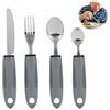 mizikuu Posate Ponderate, Set di 4 Forchette in Acciaio Inox per Disabili Posate adattive con manici extra larghi Utensili portatili per Artrite Paziente Disabile Elder