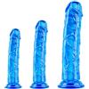 Umania Set di dildo blu realistico da 3 pezzi (15 cm/18 cm/25 cm), dildo con ventosa in TPE, dildo da allenamento anale e vaginale compatibile con imbracatura strap-on, adatto sia per uomini che per donne