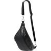 SH Leder ® Marie G528 - Maria G528 in vera pelle, unisex, per festival, viaggi, crossbody bag di medie dimensioni, 32 x 17 cm, nero metallizzato, m, Marsupio alla moda
