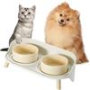 PTOBER Ciotole per Cani Ceramica Rialzate - Set Ciotole Cane con Supporto Antispruzzo - Doppia Ciotola Cani Rialzata per Cibo e Acqua - Scodelle Color Caramella per Gatti e Cuccioli - 2 x 300 ml - Cachi