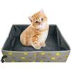 Macelitu Lettiera da Viaggio per Gatti Pieghevole XL, Lettiera Portatile per Gattino, Impermeabile, Durevole, Facile da Pulire per Viaggi, Campeggio, Interni, All'aperto, Auto, Parco, 47 * 36 * 13cm, (Limone)