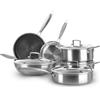 KASANOVA Batteria pentole Tri-ply, Set pentole e padelle in acciaio inox triplo strato, Pentole antiaderenti induzione e tutti i piani cottura, forno fino a 220 °C (10 pezzi)