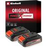 Einhell Originale Einhell 2x 18V 2,5Ah PXC-Twinpack due batterie da 2,5 Ah Power X-Change (18 V, 2,5 Ah, 720 W, incl. due batterie da 2,5 Ah, senza caricabatteria)