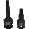 AB Tools-US Pro Chiave a brugola a brugola M8 da 8 mm corta (53 mm) + lunga (78 mm) con attacco da 1/2