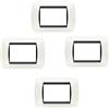 Bticino Placca Living Light International Bticino 3 Posti Tecnopolimero L4803 per Interruttori Prese e Pulsanti (4, Bianco L4803PB)