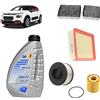 OP Kit tagliando 4 filtri + 4L olio Q8 Elite 0W-30 per Citroen C3 C3 1.6 BlueHDi gasolio 2016+